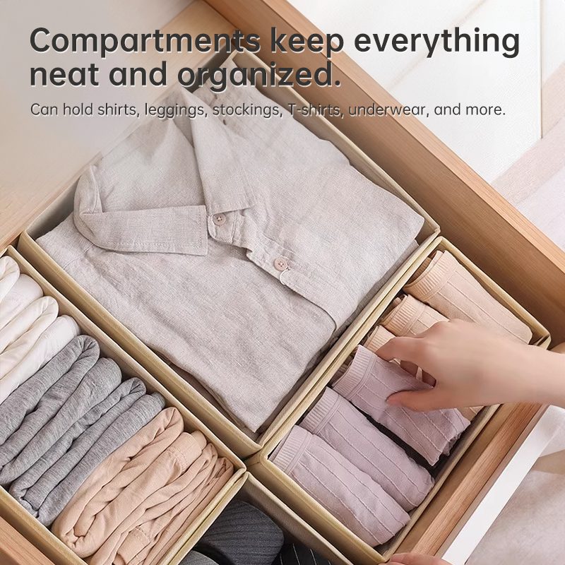 Dresser Drawer Organizers – Fabric Bins & Dividers: For Closet Storage, Clothing, Socks, Underwear - Image 11