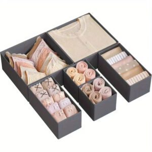 Dresser Drawer Organizers – Fabric Bins & Dividers: For Closet Storage, Clothing, Socks, Underwear