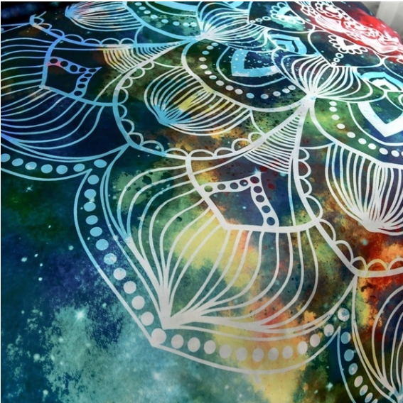 2/3pcs/set 3D Galaxy and Bohemia Bedding Set Queen Size Universe Bedding with Flower Bed Luxury Bedding Sets - Image 3