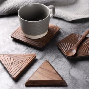 Black Walnut Solid Wood Tea Coaster Insulation Pad Coffee Coaster Water Cup Cup Holder Heat-Proof Pad Tea Art Accessories