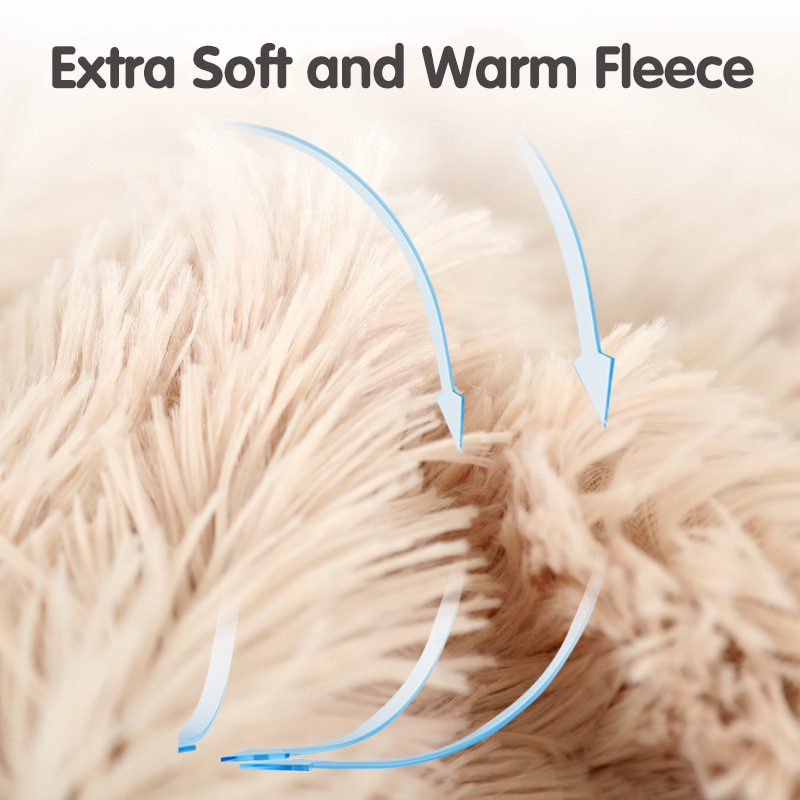 Fluffy Plush Dog Blanket Pet Sleeping Mat Cushion Mattress Extra Soft Warm Pet Throw Blankets for Small Medium Large Dogs & Cats - Image 3