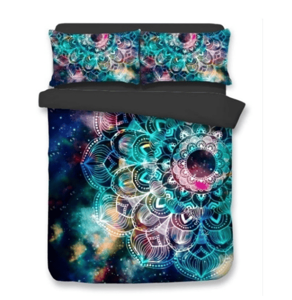 2/3pcs/set 3D Galaxy and Bohemia Bedding Set Queen Size Universe Bedding with Flower Bed Luxury Bedding Sets - Image 5