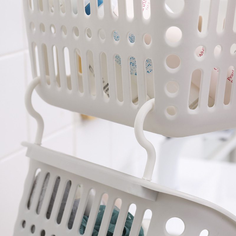 Household Hook Storage Basket Kitchen Hanging Basket Bathroom Bathroom Cosmetics Storage Basket Plastic Basket Storage Basket - Image 4