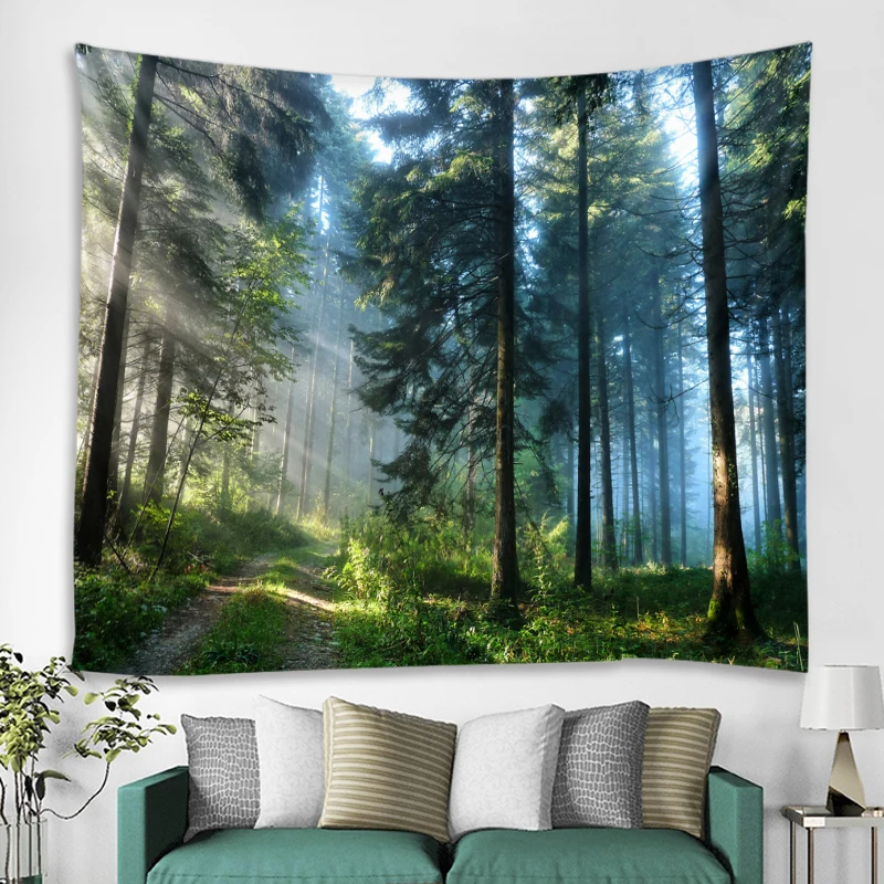 Beautiful Natural Forest Printed Large Wall Tapestry Wall Art Decor - Image 3