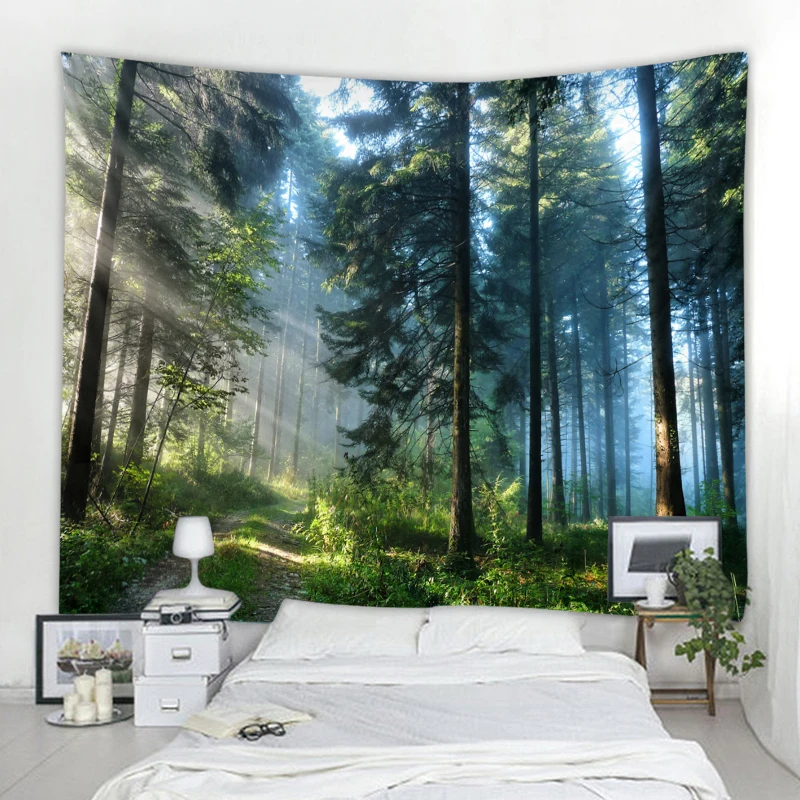 Beautiful Natural Forest Printed Large Wall Tapestry Wall Art Decor - Image 2